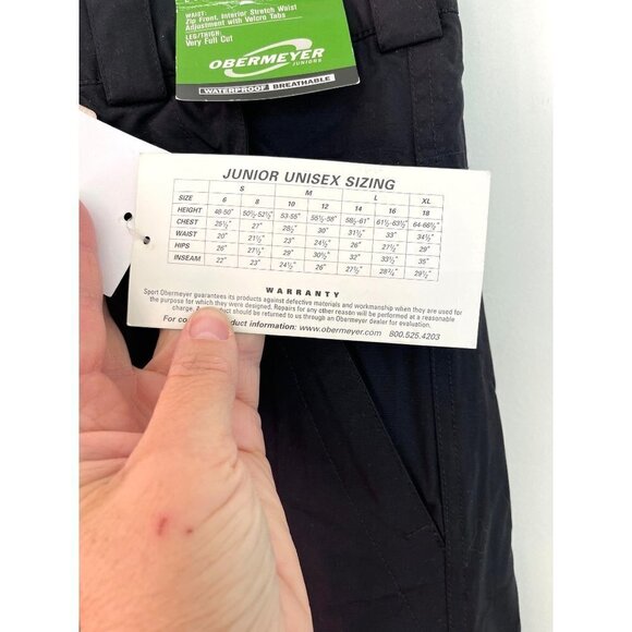 Obermeyer Cargo II Snow Pants Juniors Size 14 Nylon Waterproof Black NWT New - Picture 7 of 12